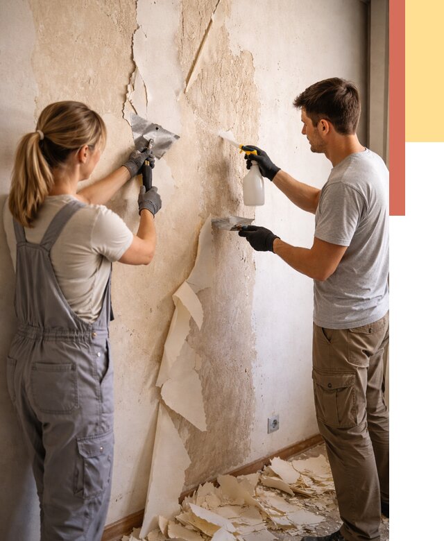 Снятие старых обоев в мирном от 5307 руб. под ключ недорого | ОТДЕЛОЧНИК-Мир