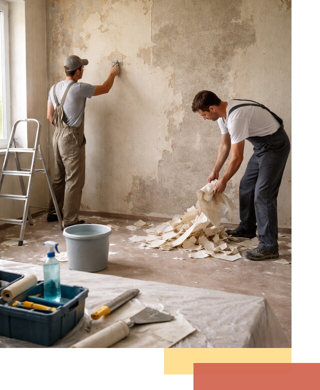 Снятие старых обоев в мирном быстро и качественно