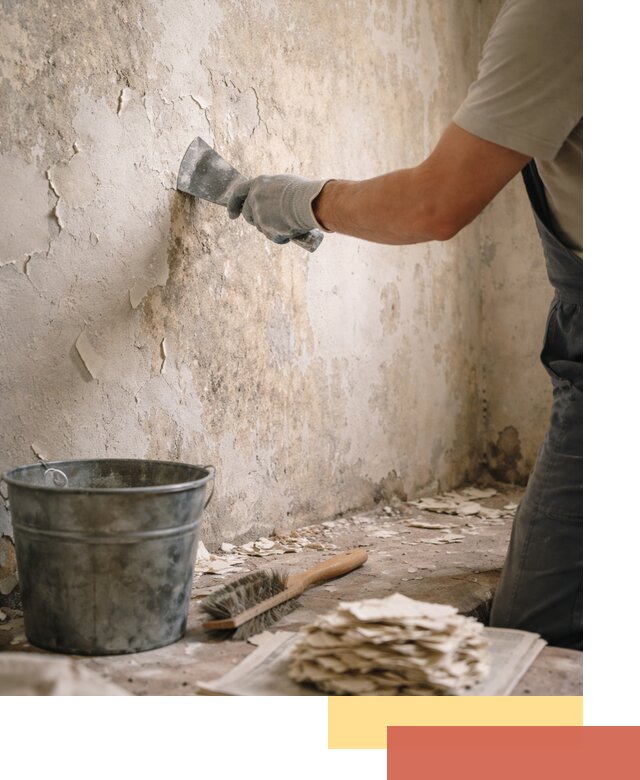 Удаление старой краски со стен в мирном качественно и быстро