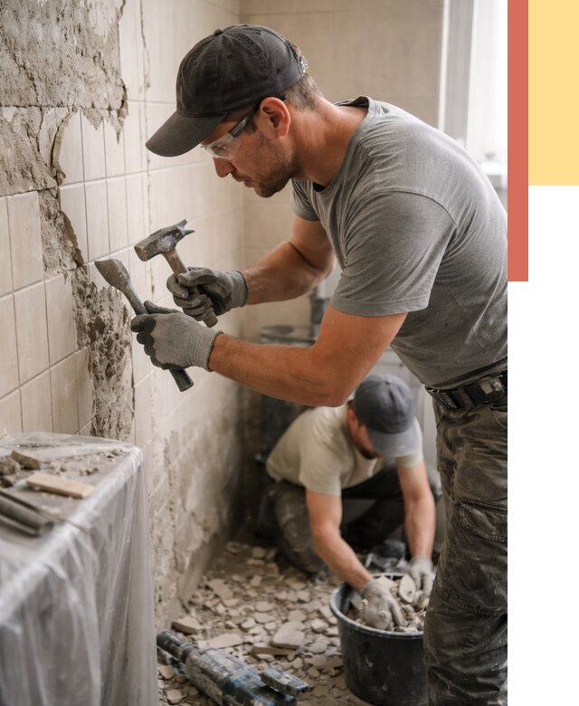 Демонтаж плитки со стен в мирном от 859 руб. — быстро и недорого | ОТДЕЛОЧНИК-Мир