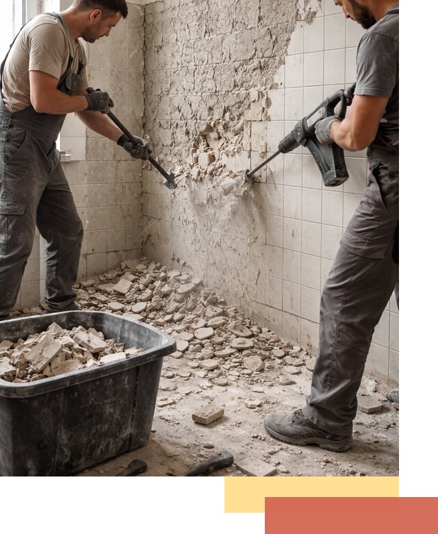 Демонтаж плитки со стен в мирном быстро и аккуратно