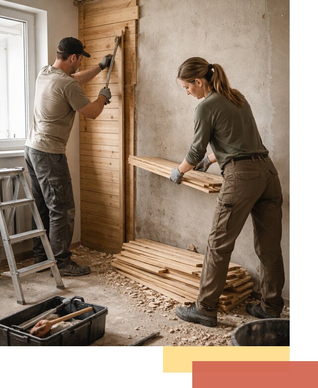 Демонтаж вагонки со стен в мирном — профессиональный демонтаж