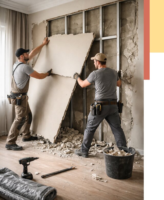 Демонтаж гипсокартона со стен в мирном от 354 руб. — услуги демонтажа | ОТДЕЛОЧНИК-Мир