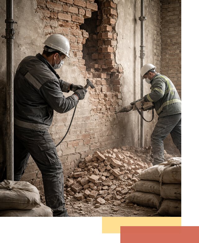 Демонтаж кирпичных стен в мирном быстро и безопасно