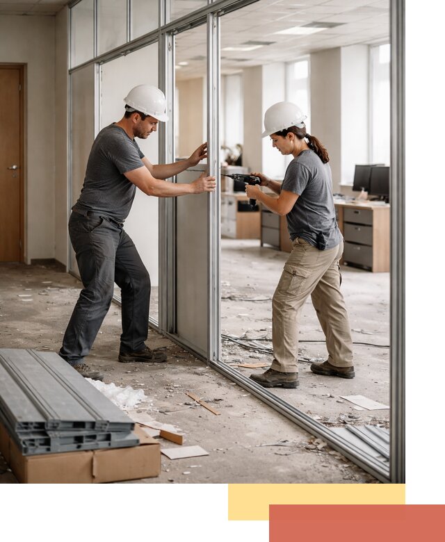 Демонтаж алюминиевых перегородок в мирном быстро и аккуратно