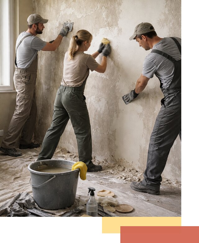 Очистка стен от клея и грунтовки в мирном качественно и быстро