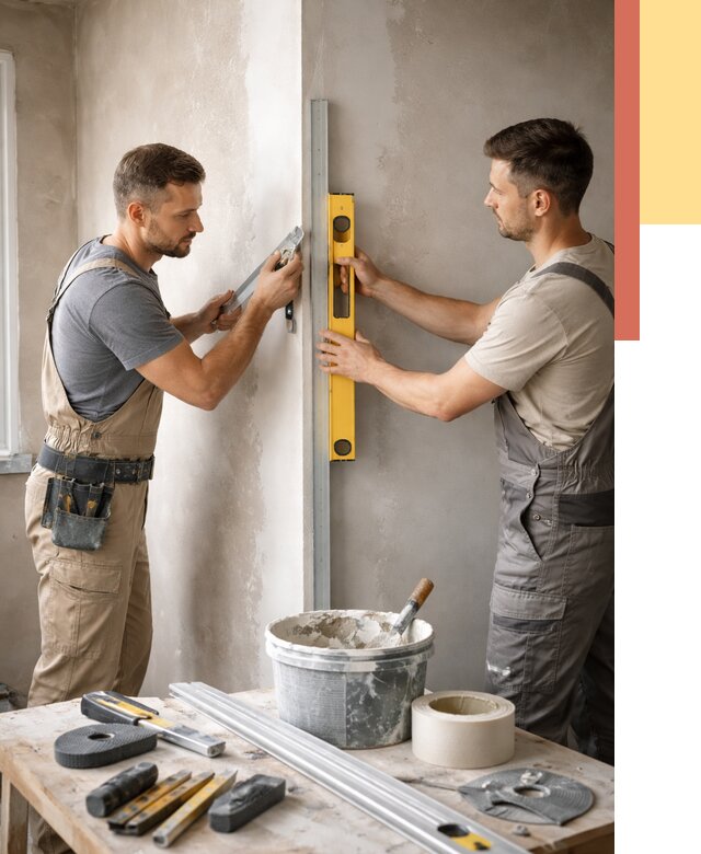 Выведение углов стен в мирном от 1870 руб. быстро и недорого | ОТДЕЛОЧНИК-Мир