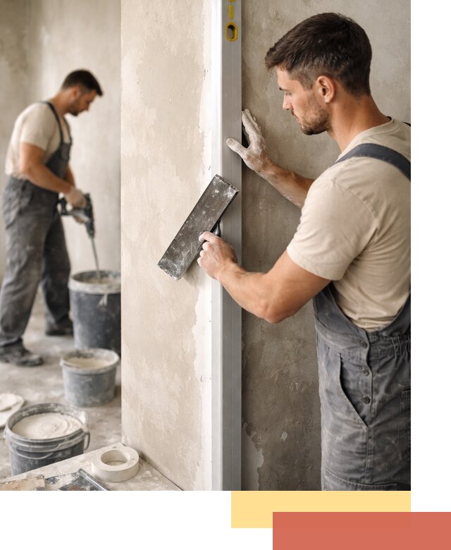 Выведение углов стен в мирном: монтаж и оштукатуривание