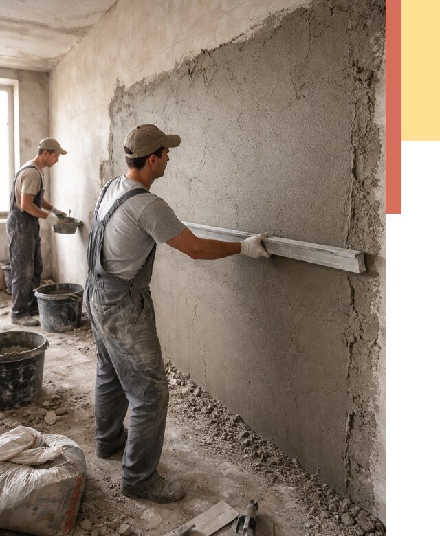Цементная штукатурка стен в мирном от 4549 руб/м2 — быстро и недорого | ОТДЕЛОЧНИК-Мир