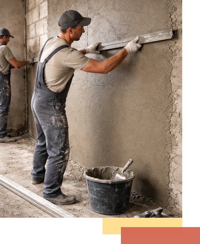 Штукатурка стен цементно-песчаная в мирном профессионально