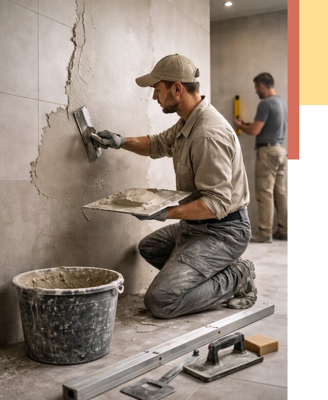 Штукатурка стен в ванной в мирном от 4549 руб./м² — выравнивание под ключ | ОТДЕЛОЧНИК-Мир