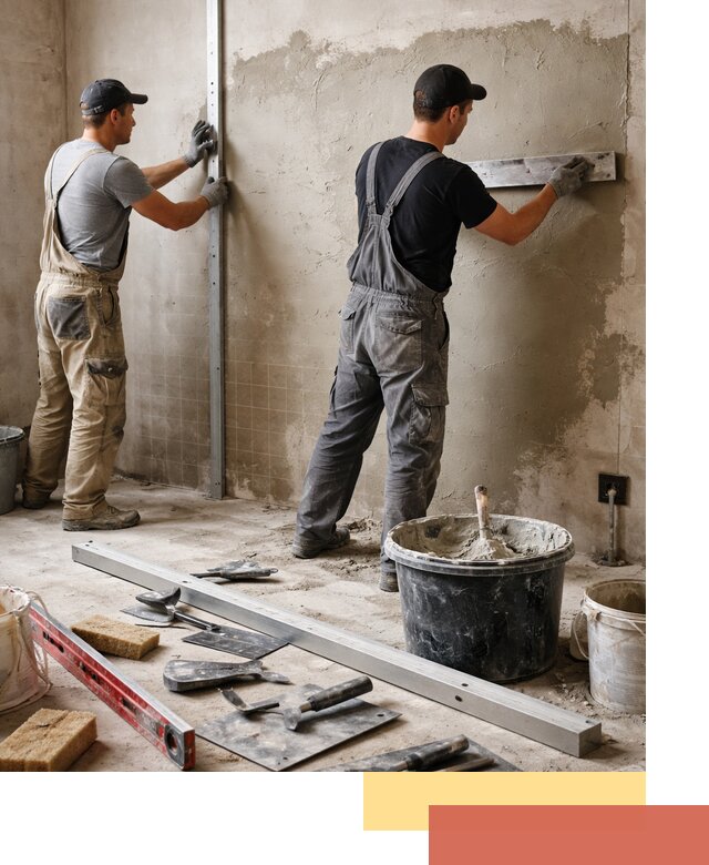Профессиональная штукатурка стен под плитку в мирном