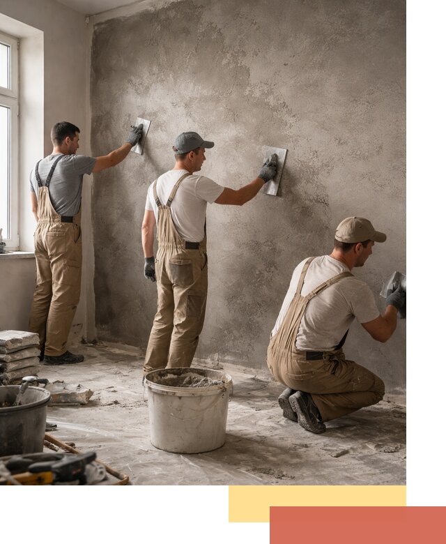 Декоративная штукатурка под бетон в мирном для стен и потолков