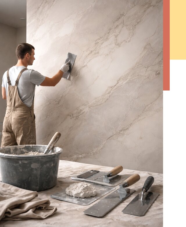 Декоративная штукатурка под мрамор в мирном от 2831 руб./м² — быстро и недорого | ОТДЕЛОЧНИК-Мир