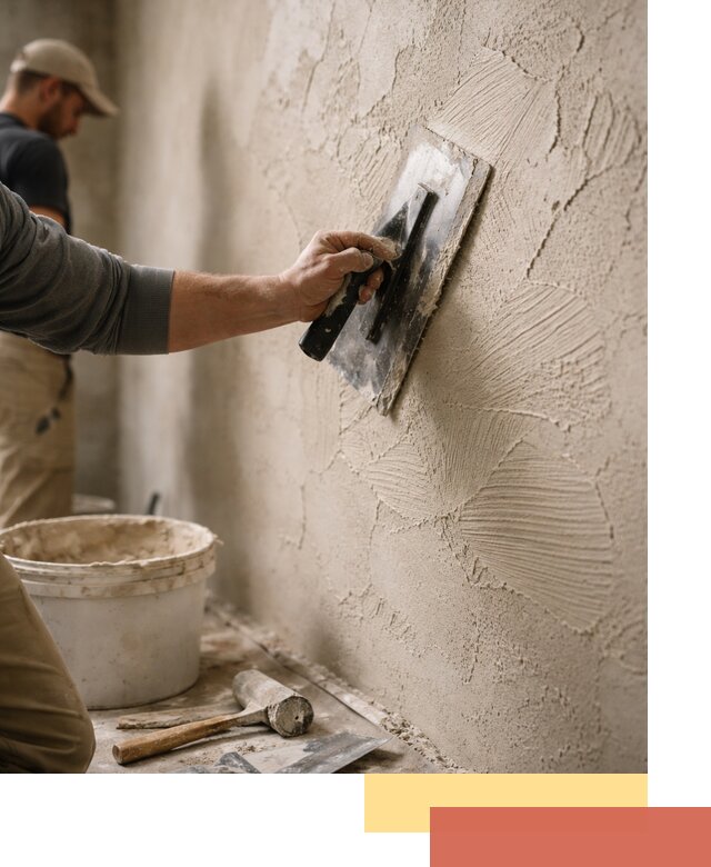 Фактурная штукатурка стен в мирном — монтаж, отделка, реставрация