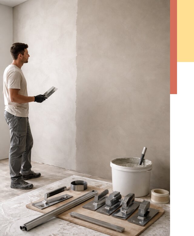 Нанесение микроцемента на стены в мирном от 3235 руб./м2 под ключ | ОТДЕЛОЧНИК-Мир