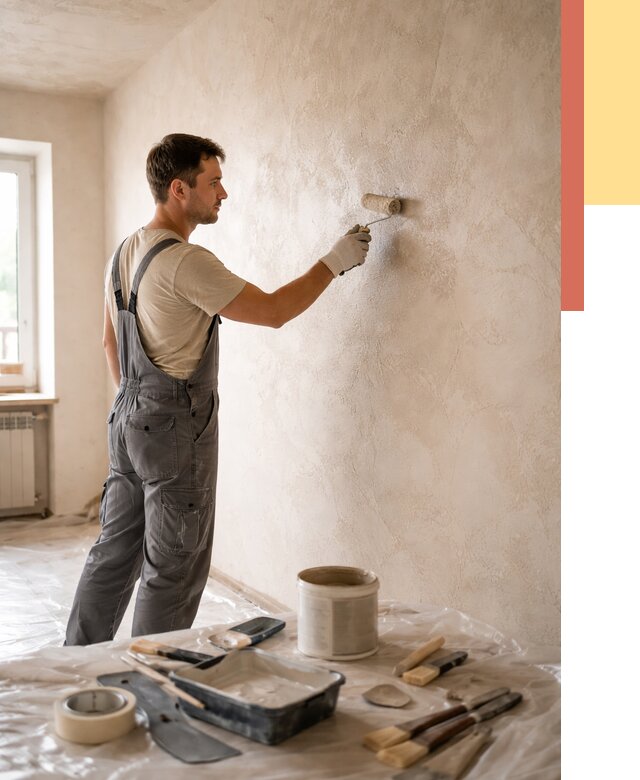 Нанесение лессирующей краски по декоративке в мирном от 1769 руб. | ОТДЕЛОЧНИК-Мир