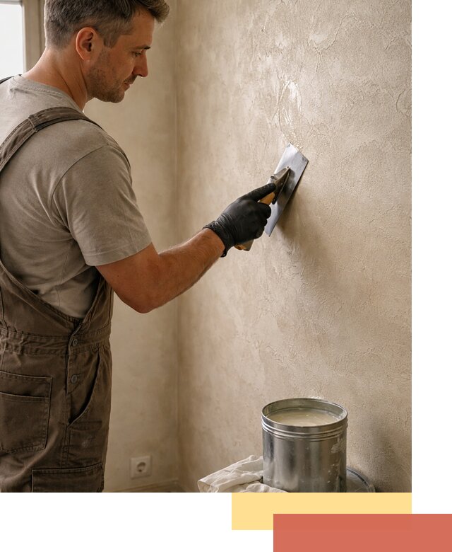 Нанесение воска на штукатурку в мирном для защиты и блеска