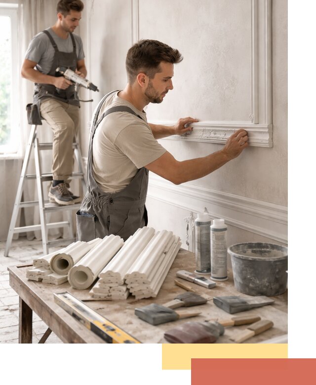 Монтаж лепнины на стены в мирном профессионально и качественно