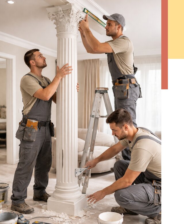 Установка декоративных колонн в мирном от 12131 руб. под ключ | ОТДЕЛОЧНИК-Мир