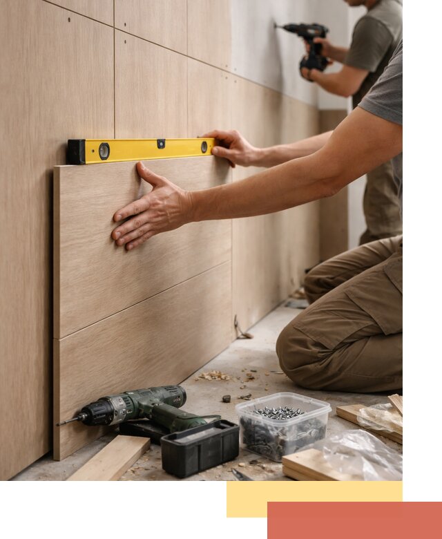 Профессиональный монтаж МДФ панелей на стены в мирном