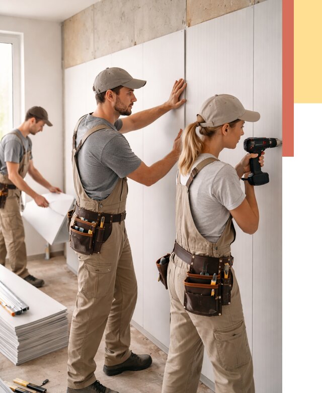 Монтаж ПВХ панелей на стены в мирном от 455 руб/м2 — быстро и недорого | ОТДЕЛОЧНИК-Мир