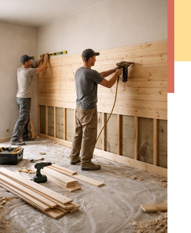 Монтаж деревянной вагонки на стены в мирном от 7582 руб. | Услуги монтажа вагонки | ОТДЕЛОЧНИК-Мир