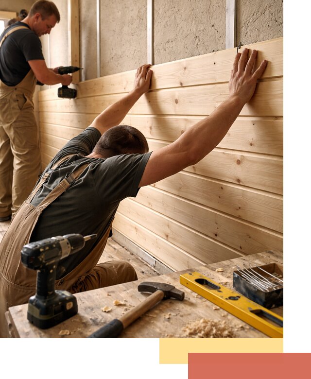 Монтаж деревянной вагонки на стены в мирном быстро и качественно