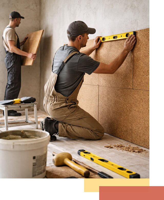 Монтаж пробковых панелей на стены в мирном быстро и качественно