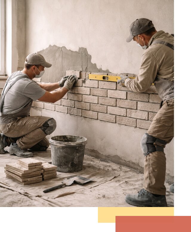 Монтаж декоративного кирпича профессионально в мирном