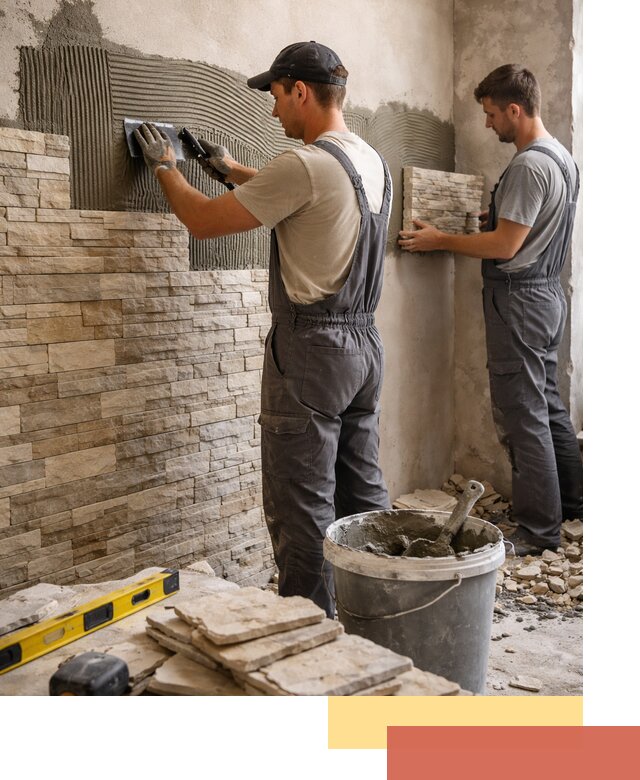 Монтаж искусственного камня в мирном — облицовка стен и фасадов