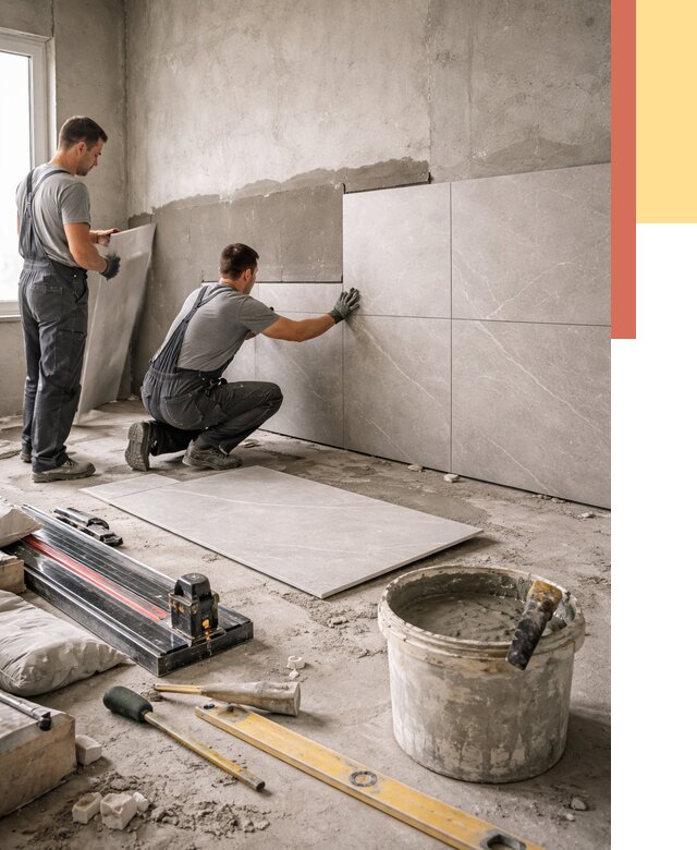 Облицовка стен керамогранитом в мирном от 4246 руб./м² — услуги под ключ | ОТДЕЛОЧНИК-Мир