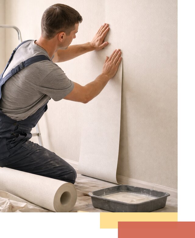 Поклейка флизелиновых обоев в мирном качественно и быстро