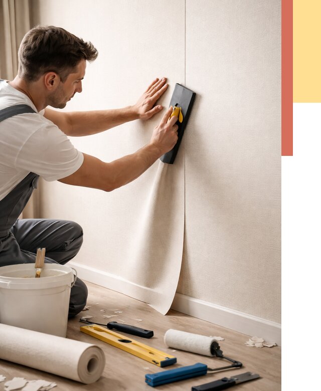 Поклейка виниловых обоев в мирном от 4549 руб. | Быстро и недорого — ОТДЕЛОЧНИК-Мир