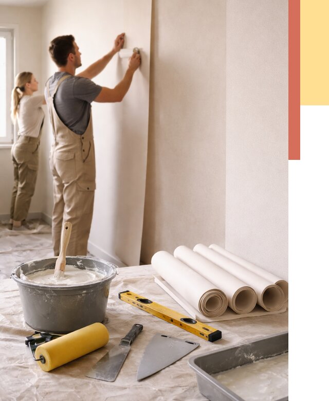 Поклейка бумажных обоев в мирном от 5560 руб./м2 — быстро и недорого | ОТДЕЛОЧНИК-Мир