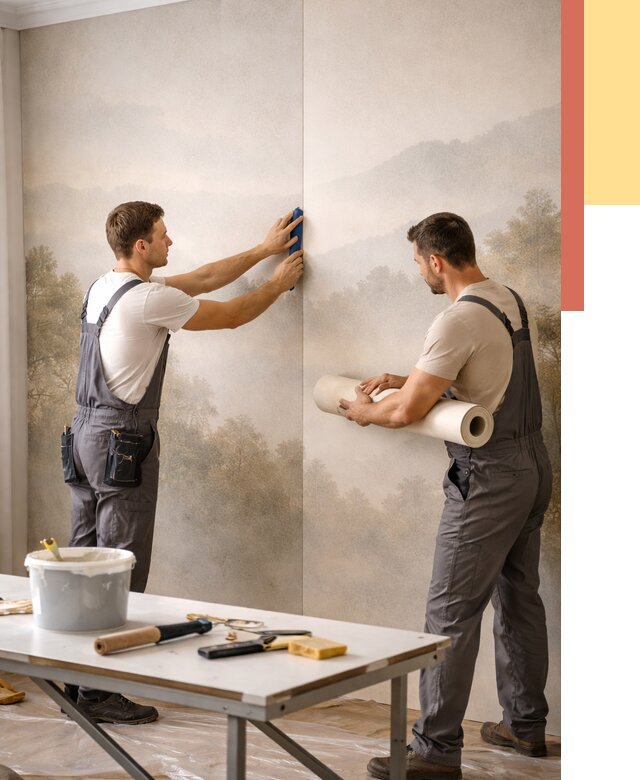 Поклейка фотообоев в мирном от 8593 руб/м² — быстро и недорого | ОТДЕЛОЧНИК-Мир