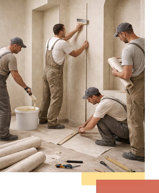 Поклейка обоев на сложные стены и неровные поверхности в мирном