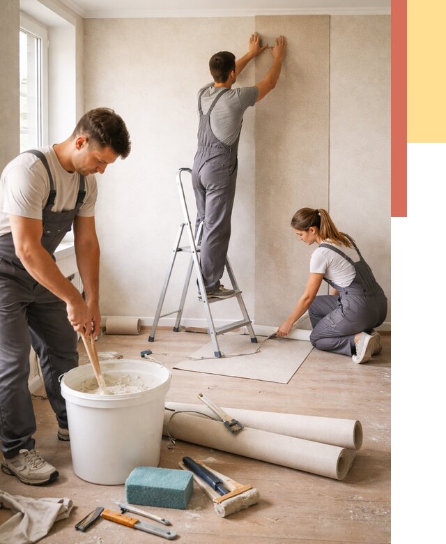 Оклейка стен обоями в мирном от 3538 руб/м2 — быстро и недорого | ОТДЕЛОЧНИК-Мир