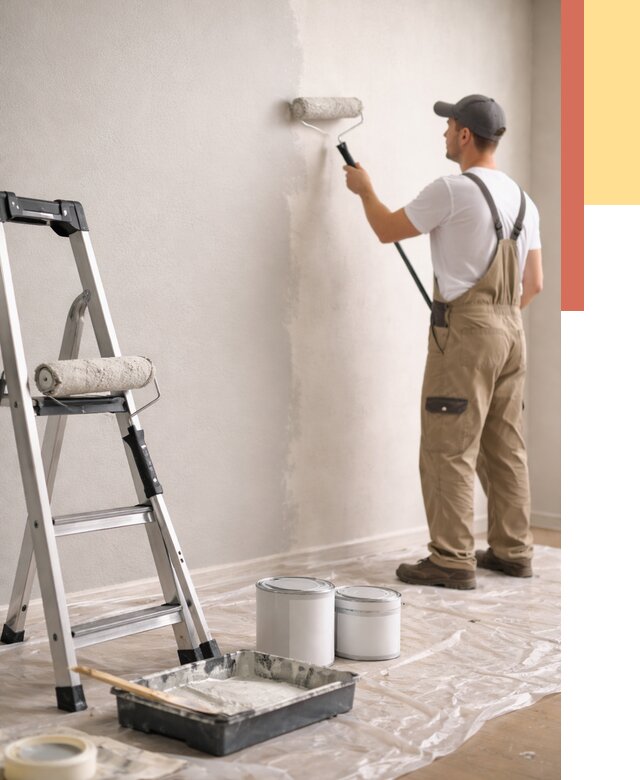 Покраска стен латексной краской в мирном от 4549 руб. за м2 | ОТДЕЛОЧНИК-Мир