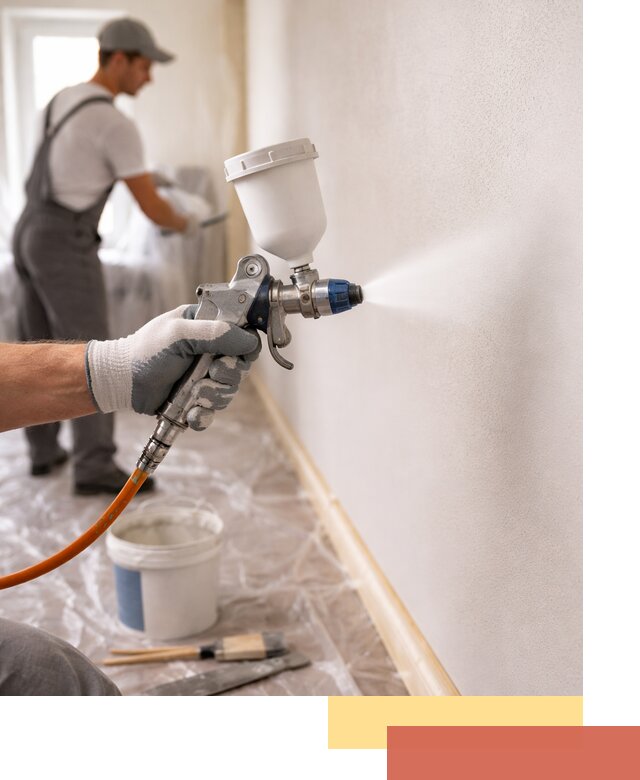 Покраска стен краскопультом в мирном быстро и качественно