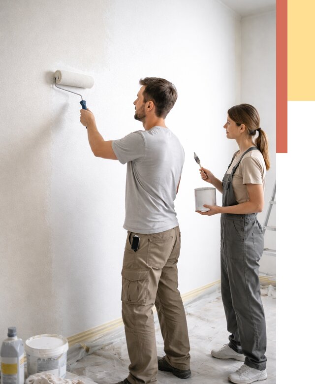 Окраска стен по стеклохолсту в мирном от 4549 руб/м² под ключ | ОТДЕЛОЧНИК-Мир