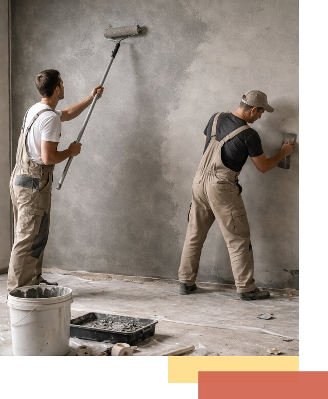 Покраска стен под бетон в мирном профессионально и недорого