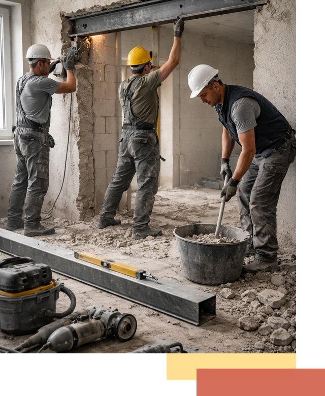 Создание проемов в стенах и несущих конструкциях в мирном