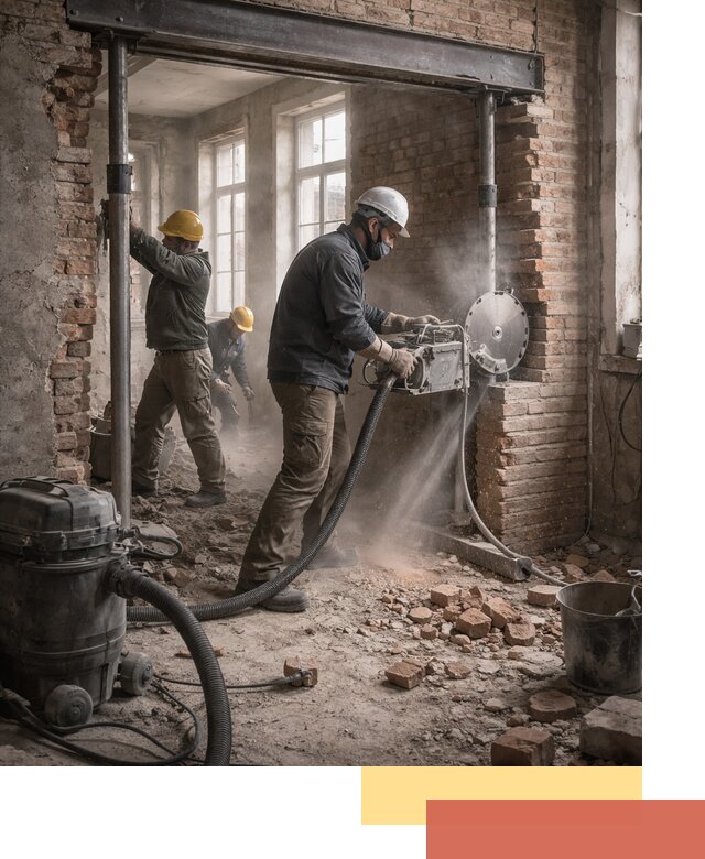 Прорезка проема в стене под дверной или оконный проем в мирном