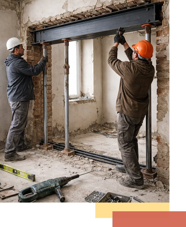 Усиление проема в стене в мирном для расширения и безопасности