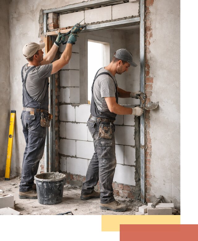 Закладка дверного проема под ключ в мирном: демонтаж, монтаж, отделка