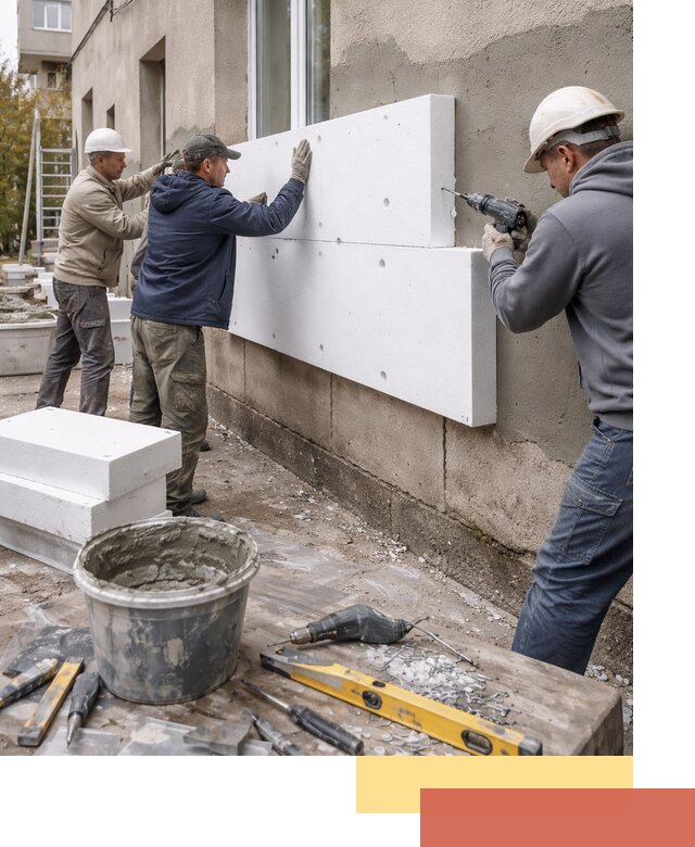 Утепление наружных стен пенопластом в мирном