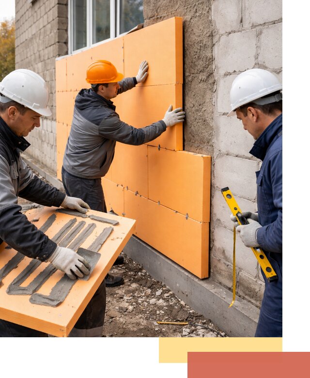 Утепление фасада пеноплексом под ключ в мирном