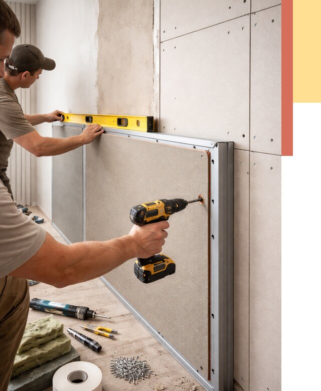 Шумоизоляция стен панелями ЗИПС в мирном от 2224 руб./м² под ключ | ОТДЕЛОЧНИК-Мир