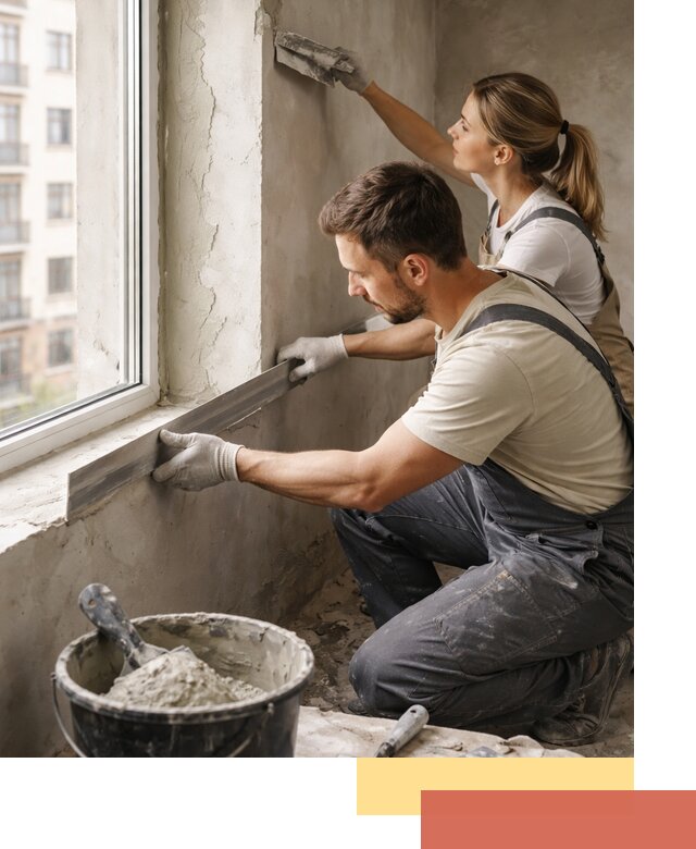 Штукатурка откосов дверей и окон профессионально в мирном